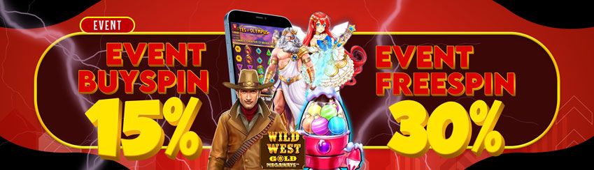 EVENT EXTRA FREESPIN 30% & BUY SPIN 15% PONDOKWIN